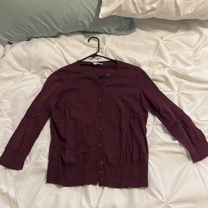 Loft Burgundy Cardigan